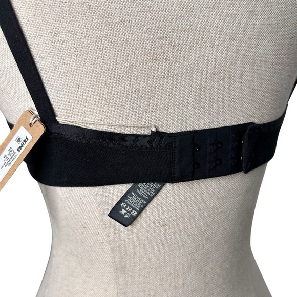 Skims Kim Kardashian Cotton Logo Underwire Demi Soft Bra Soot Black - Picture 9 of 16